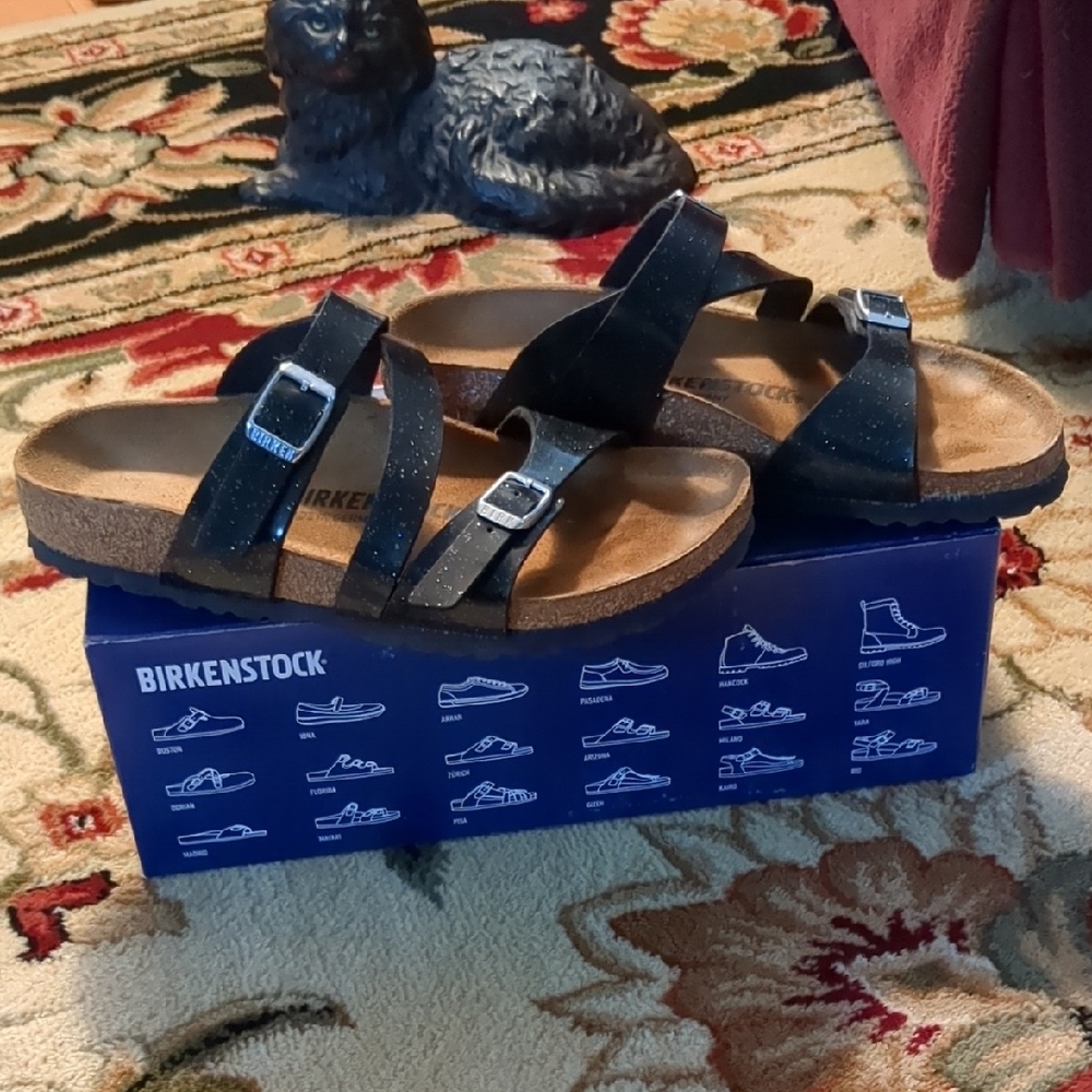 Birkenstock Salina Black Sandals with Adjustable Straps & Cork Footbed Size 37N - Picture 8 of 12